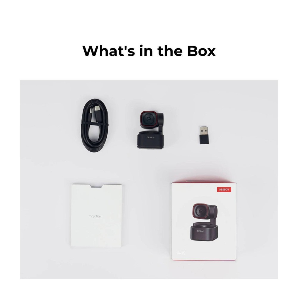 OBSBOT Tiny 3 Lite AI-Powered Spatial Audio 4K PTZ Lite Webcam