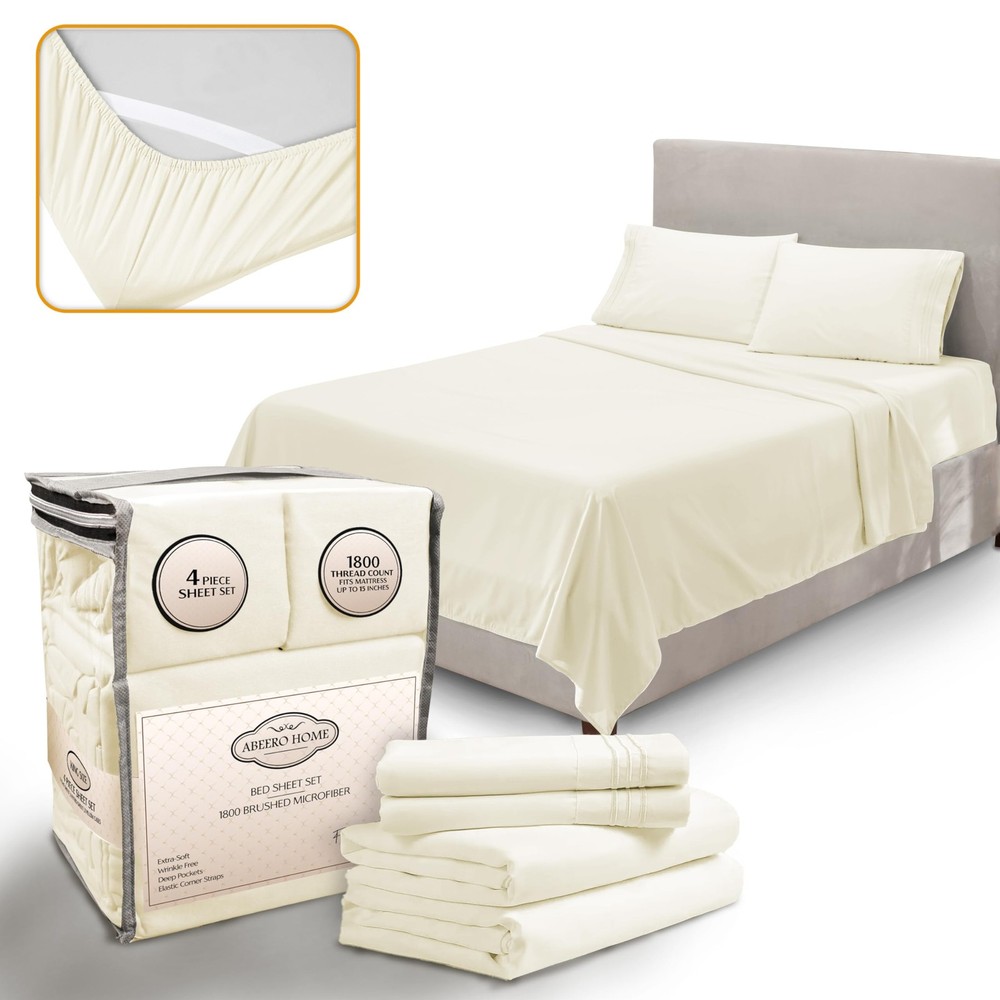 Queen Sheet Set - Luxury Hotel Bed Sheets - Soft Cooling Sheets with Elastic ...
