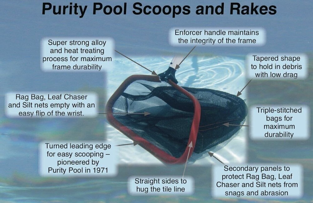 Purity Pool ULSTD Ultra-Lite 18-Inch Lightweight Professional Leaf Rake,...