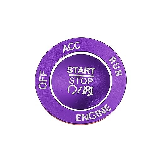 Engine Start Stop Button Cover Kit One Click Push Start Button Trim Purple