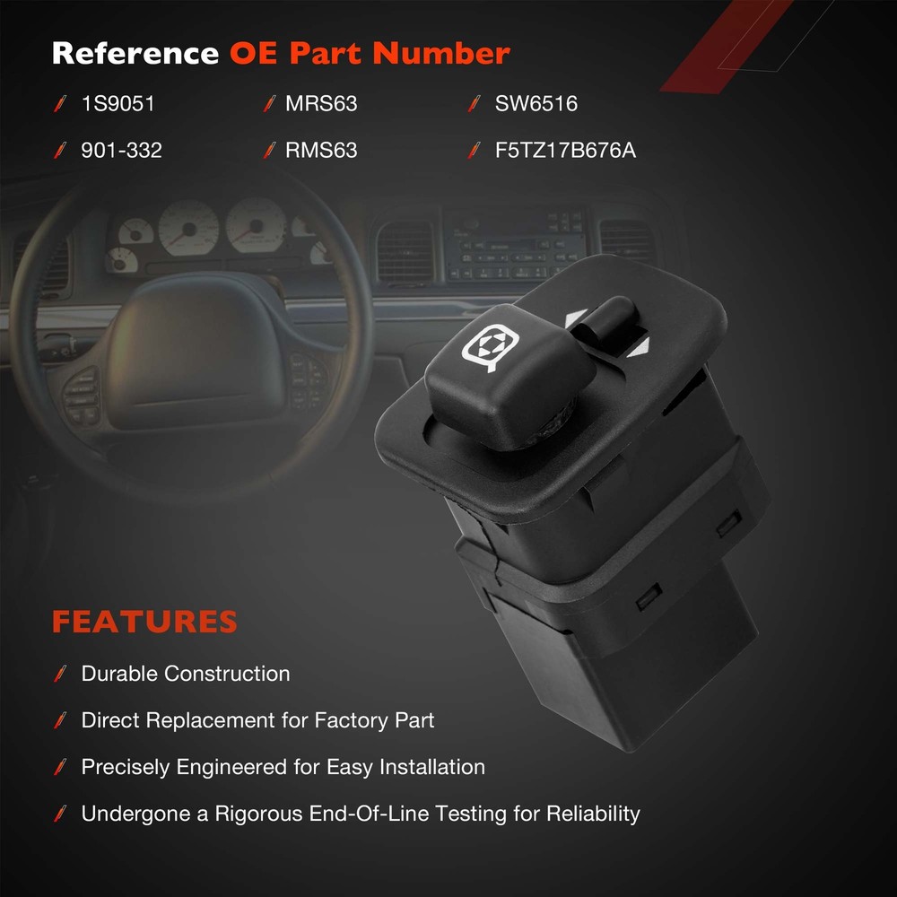 Power Mirror Switch Control Front Driver Side For 1995-2008 Ford Ranger Mercury