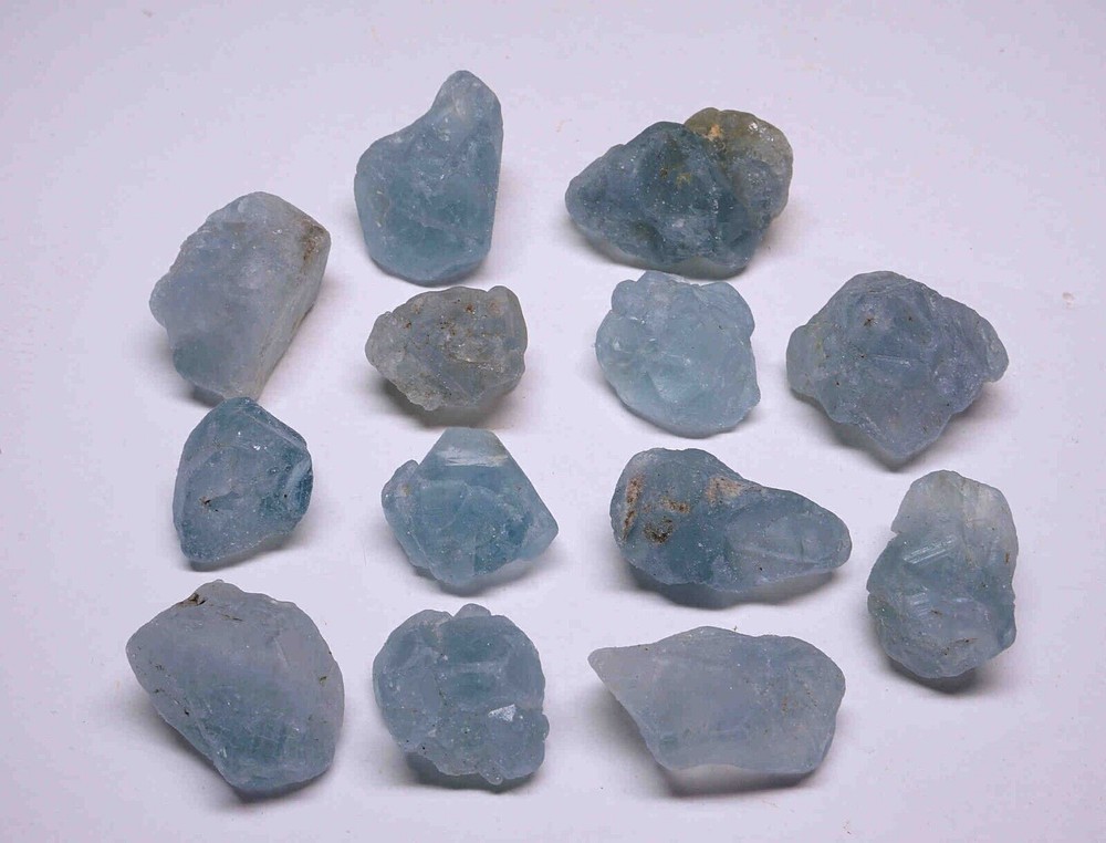 Celestite 1/4 Lb Natural Sky Blue Crystal Chunks Gemstone Specimens
