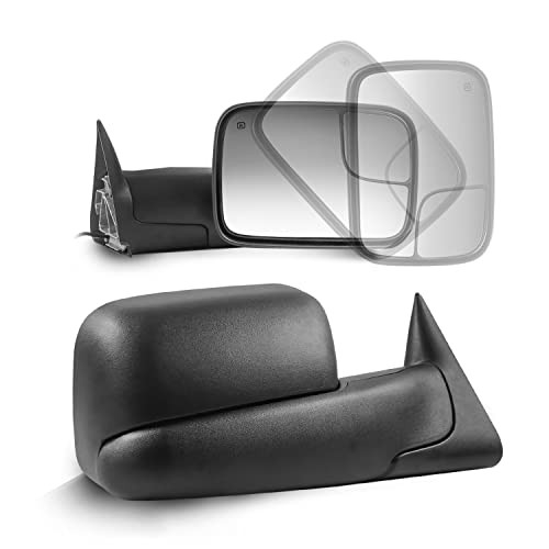Left Driver Side Mirror Compatible with Dodge Ram 1998-2002 Black Basic style
