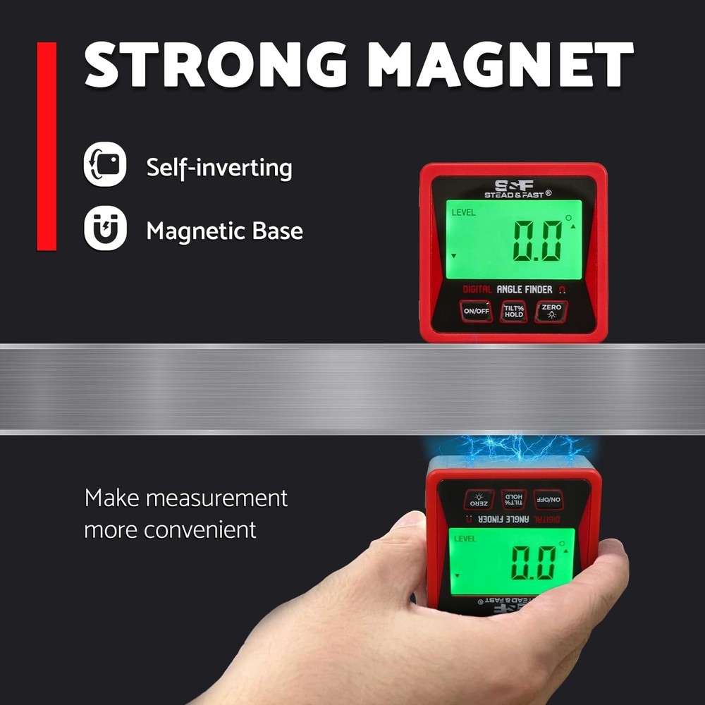 High Precision Digital Angle Finder with Magnetic Base for Woodworking Projects