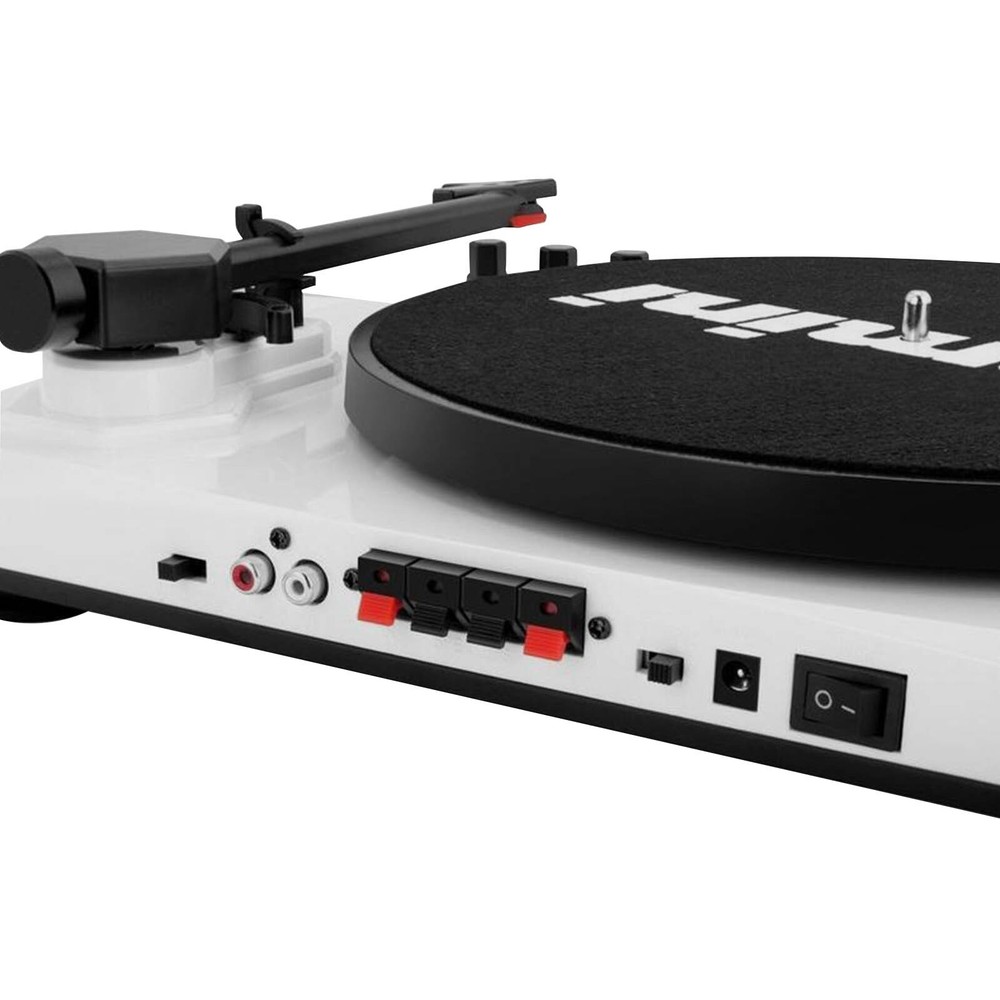Gemini TT-900 Black White Bluetooth Stereo Vinyl Record Turntable System