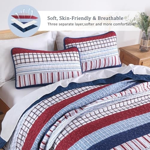 Striped Quilt Set Size, Boho Stripe Patchwork Bedspread Coverlet King Black