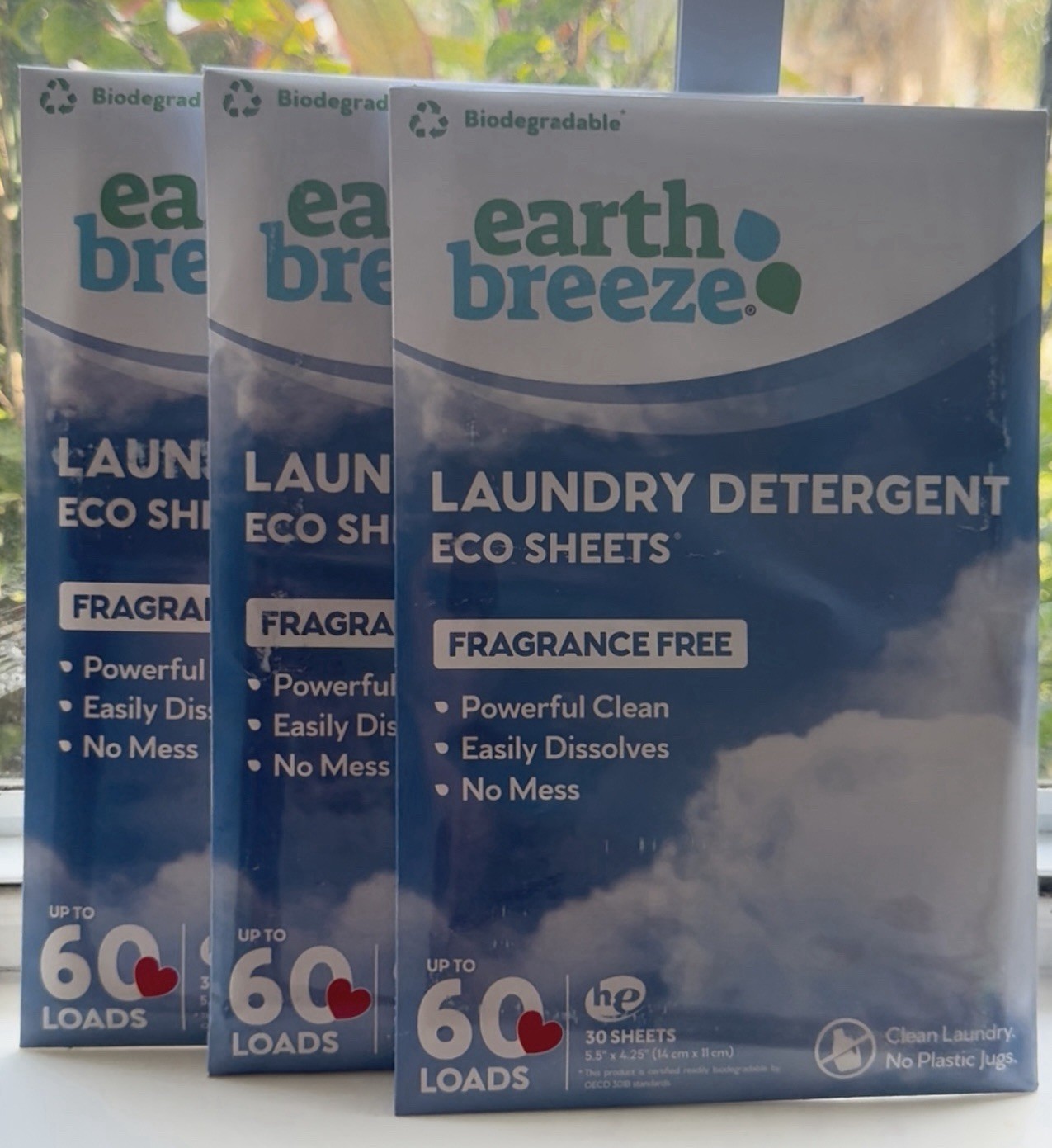 3 Packs ( 3X60 =180 Loads ) Fragrance Free Laundry Detergent ECO Sheets