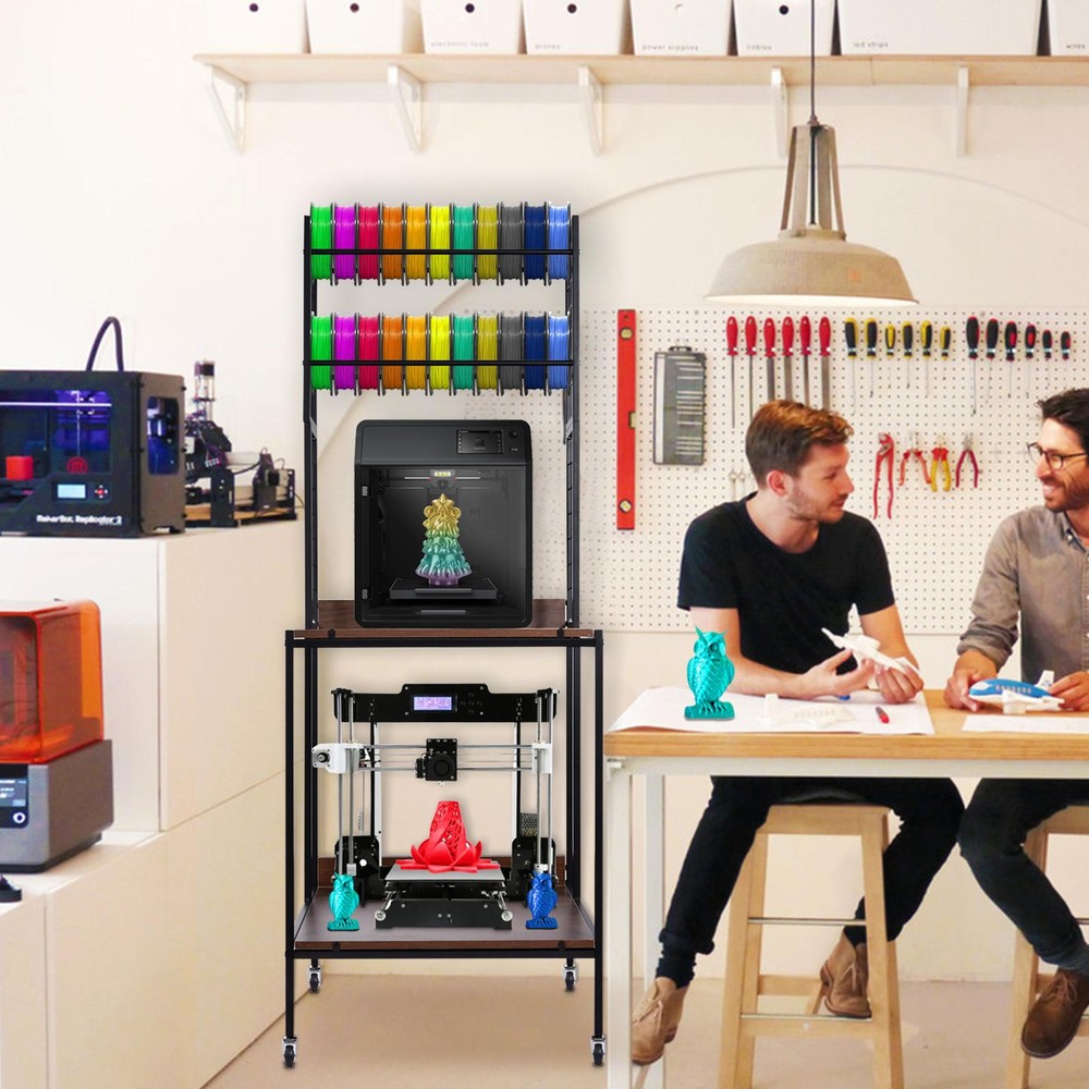 Heavy Duty 3D Printer Stand With Double Layer 3D Printer Filament Storage Rack