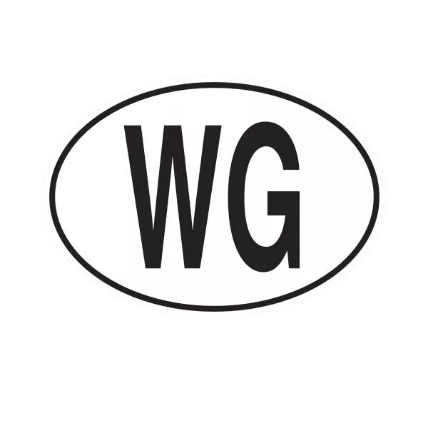 WG Grenada Country Code Oval Sticker Decal