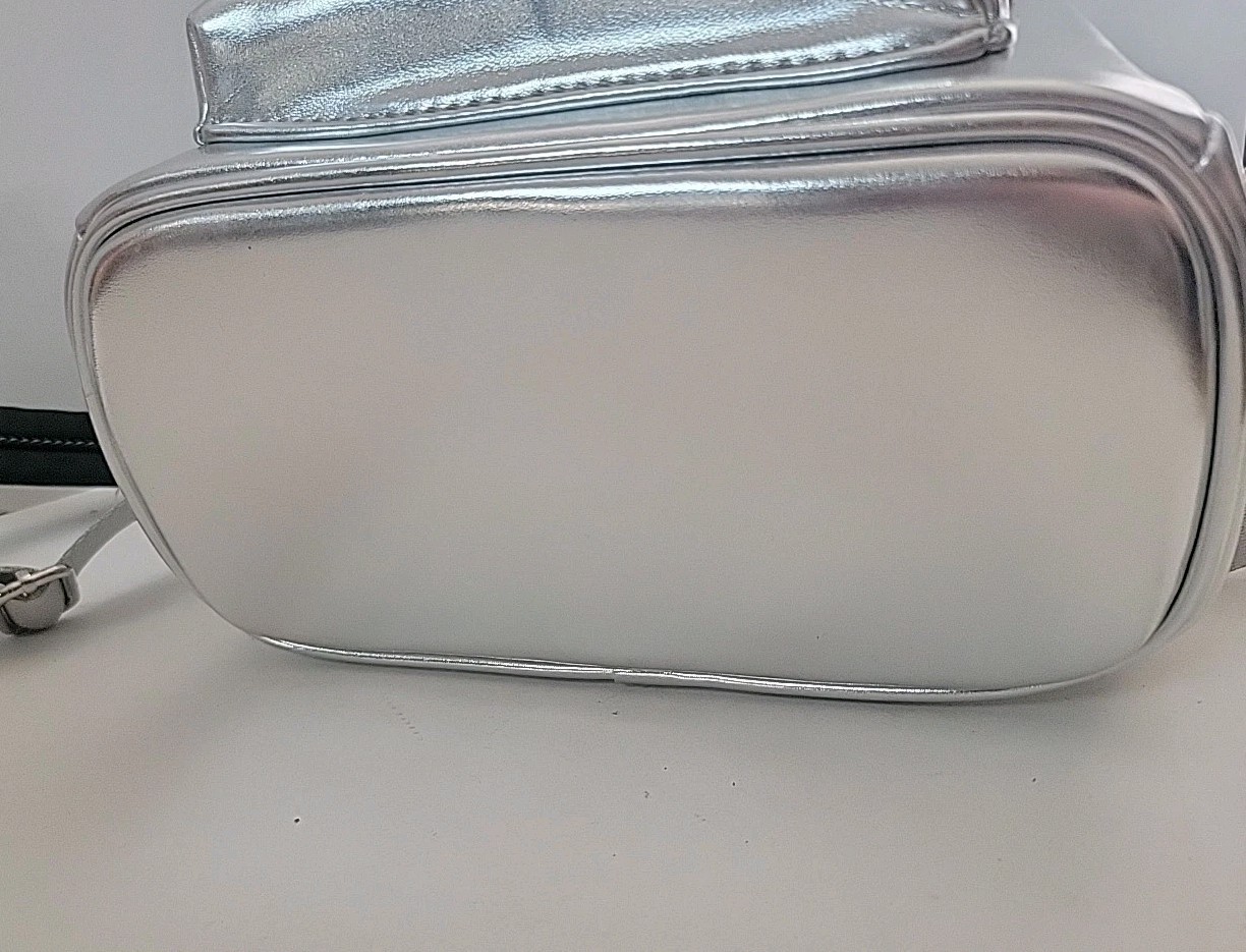 Disney Parks 100 Years Loungefly Minnie Mouse Mini Backpack Platinum Silver Drip