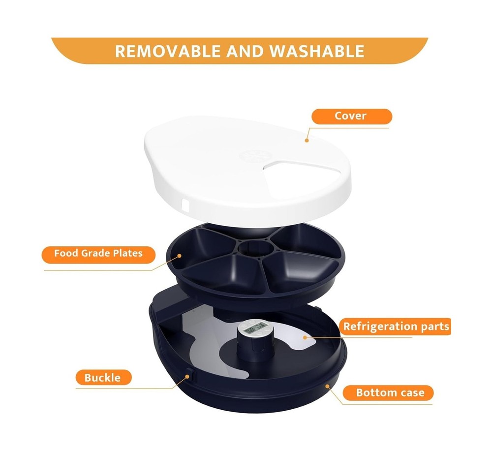 Cat Wet Food Automatic Feeder with Cooling, Semiconductor Refrigeration, with...