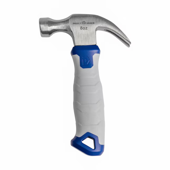 Project Source 8 -oz Steel Head Rubber Handle Claw hammer