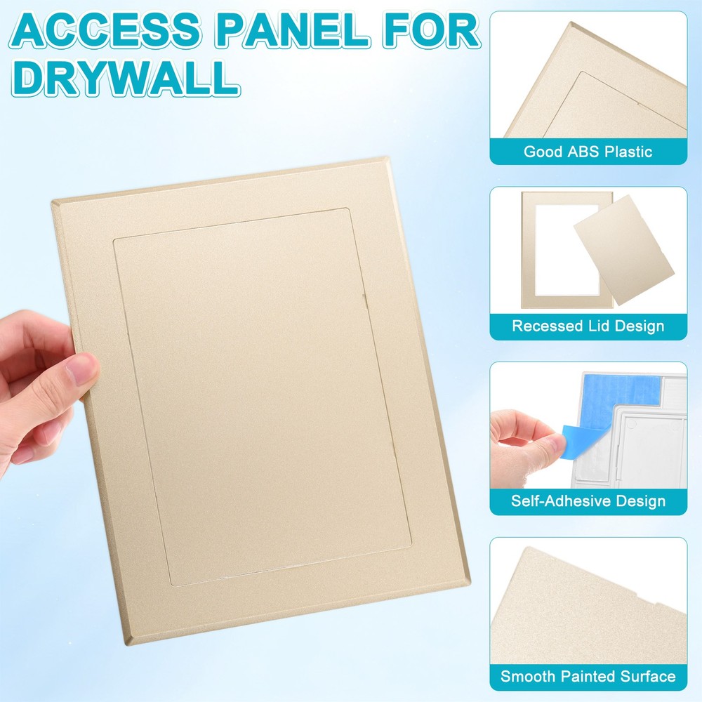 1-Pack Access Panel for Drywall, 7x5" Plastic Removable [Gold Tone, Rectangle]
