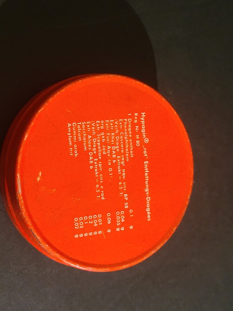 Vintgae Hypagen Tabletten EMPTY German Tin Can