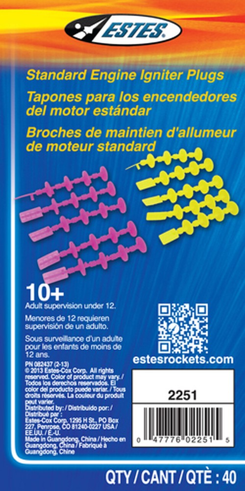 Estes Standard Engine Plugs, for Rocket Engines, (40pcs)