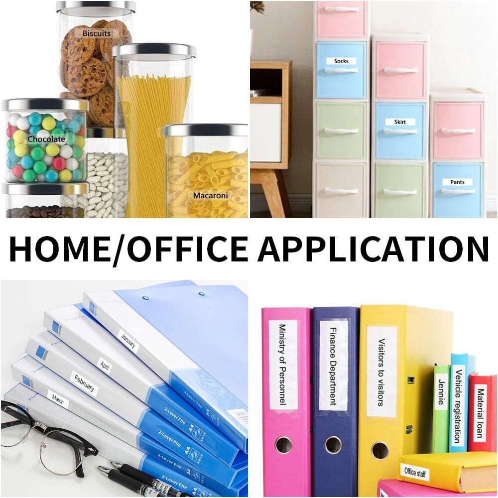 5x Dymo D1 Label Tape 45013 Black on White 1/2 Inch x 23 Feet Compatible product