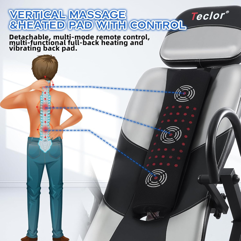 Inversion Table,Advanced Heat and Massage Function,Strength Training Inversion T