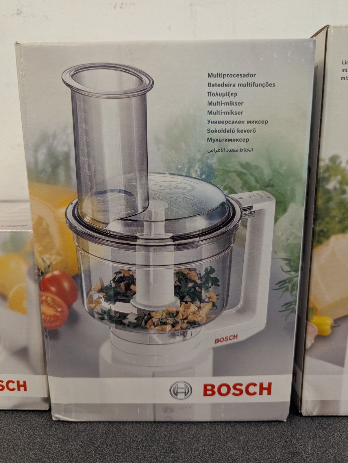 Bosch 3pc Bundle, Universal Mixer, Plastic Mixer Attachment, Citrus Press, New