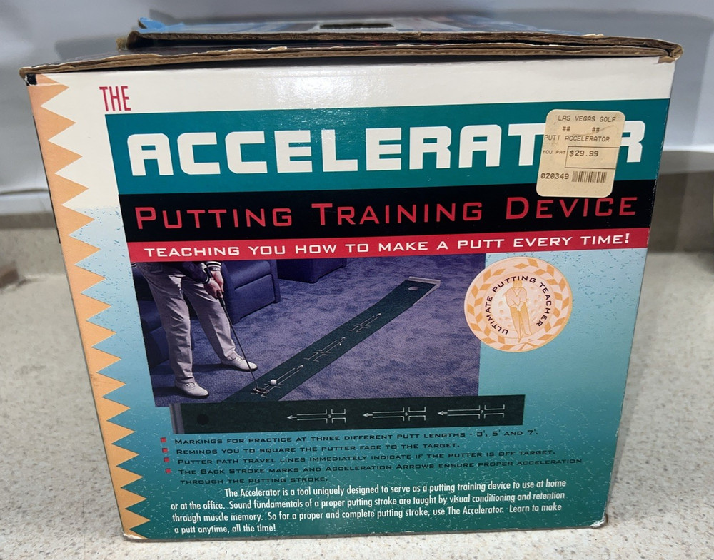 The Accelerator Golf Putting Training Device Practice Mat with 3-Step System