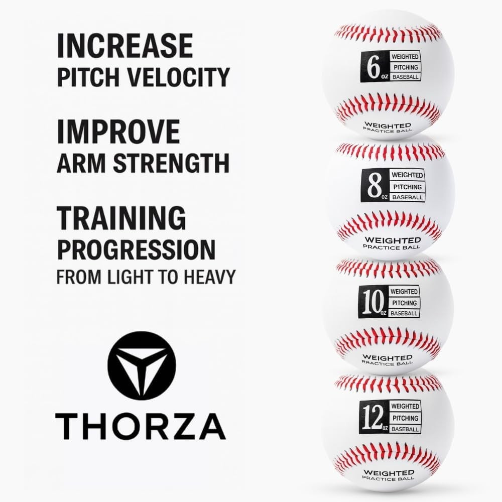 6,8,10,12 Oz Weighted Baseballs,9" Ball for Pitching, Throwing, Hitting Practice