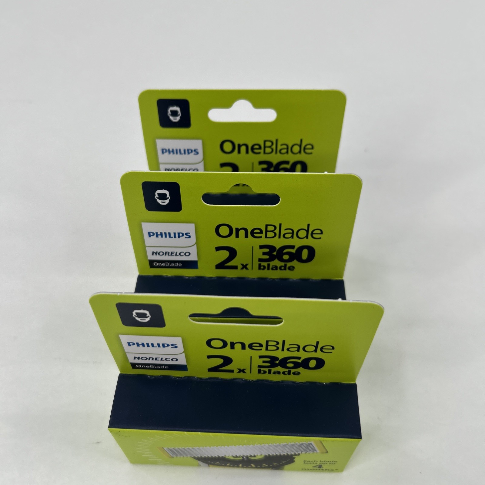 Lot Of 3 - Philips Norelco OneBlade 360 Replacement Blades 2 Per Pack = 6 Blades