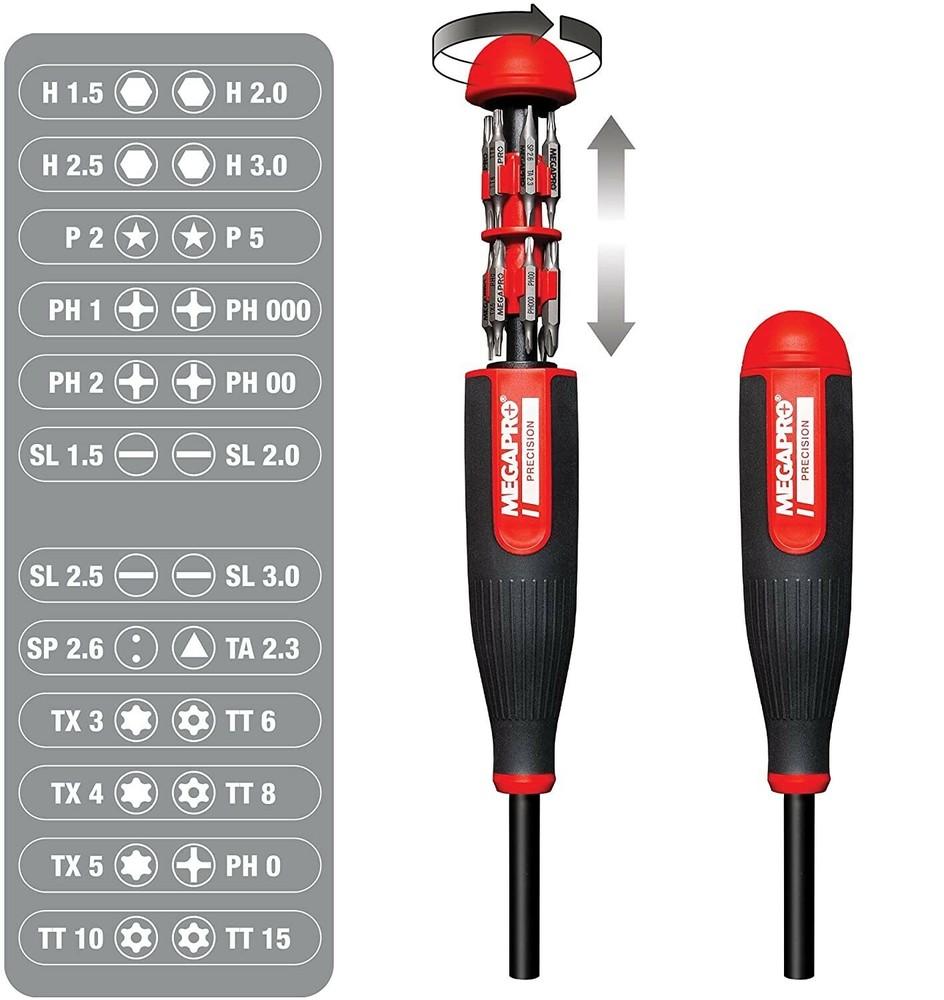 Megapro Precision 24 in 1 Multi Bit Screwdriver Micro Mini Standard and Security