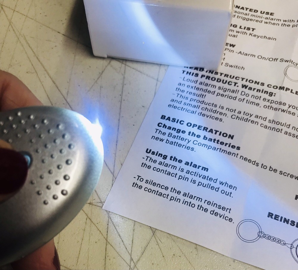 Samurai Personal Alarm Keychain with LED Light