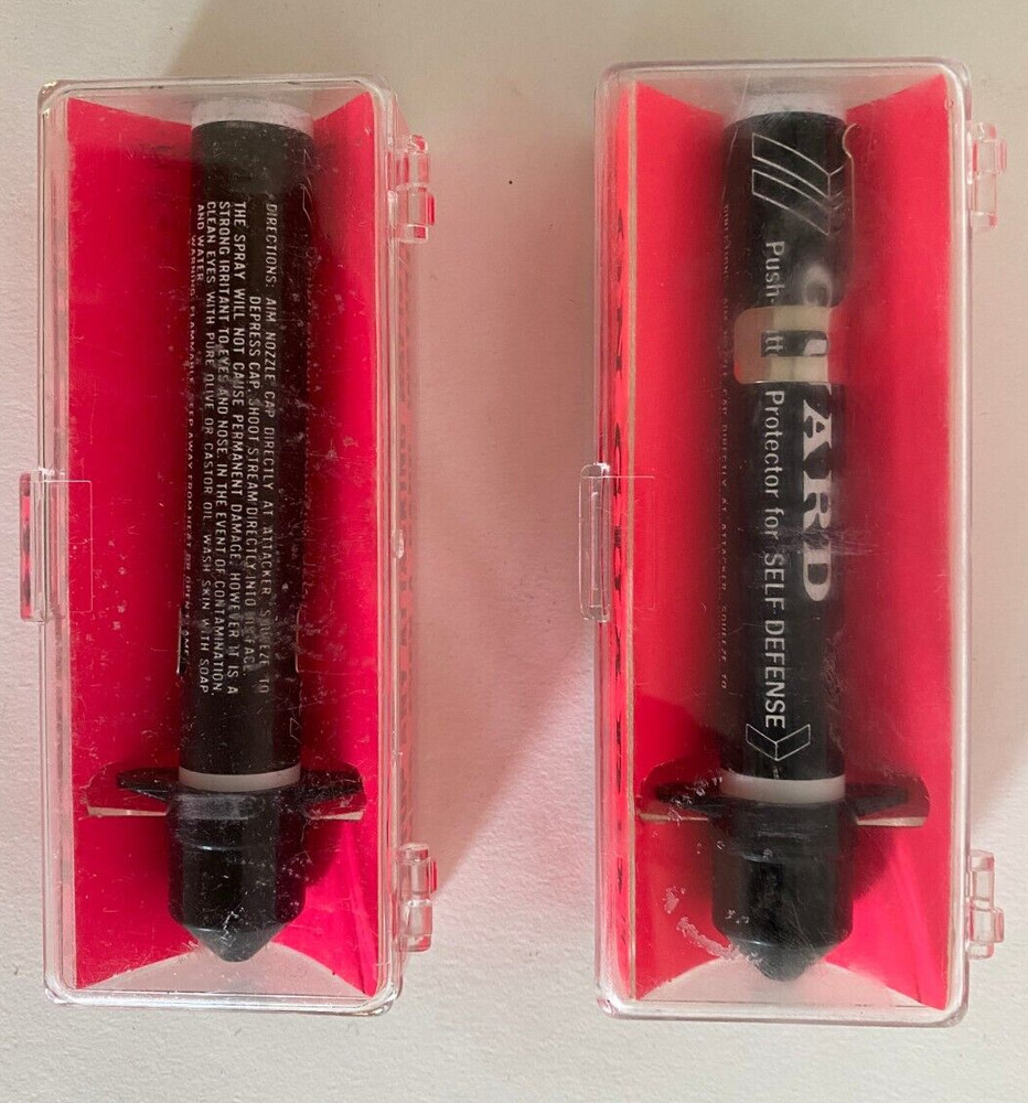 Vintage On Guard Push-Button Protector for Self Defense Spray Pepper