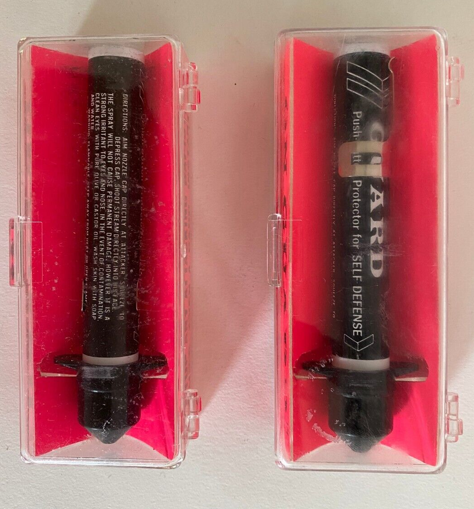 Vintage On Guard Push-Button Protector for Self Defense Spray Pepper