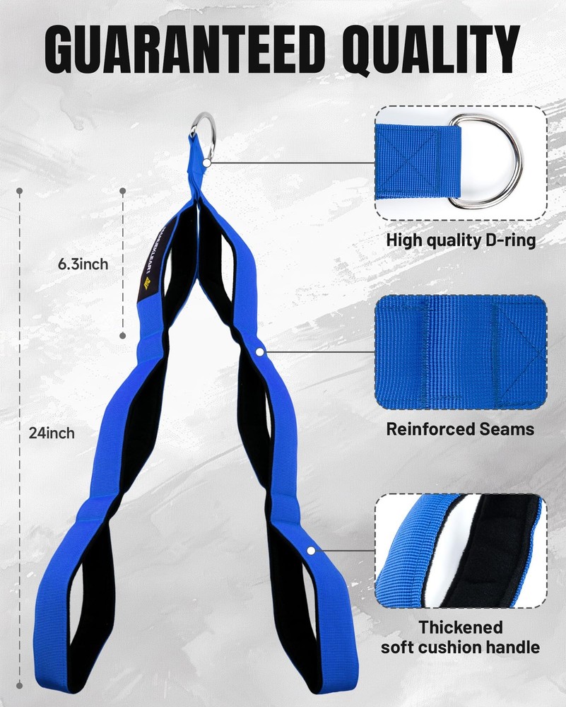 Tricep Rope Cable Attachment Handles for Pull Down Push Downs Crunches