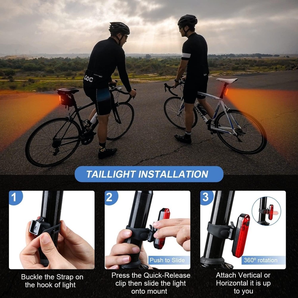 Lightweight 5-LED Bike Tail Light - Rechargeable, Easy Install, Multi-Modes
