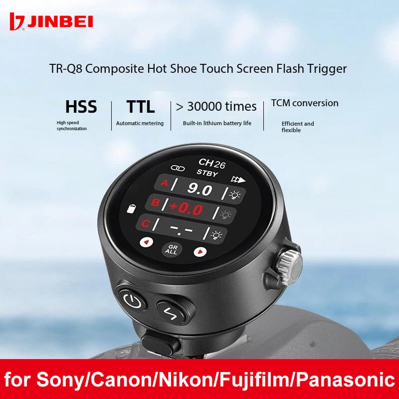 JINBEI TR-Q8 HSS Wireless Hot Shoe Flash Trigger Transmitter Camera Universal