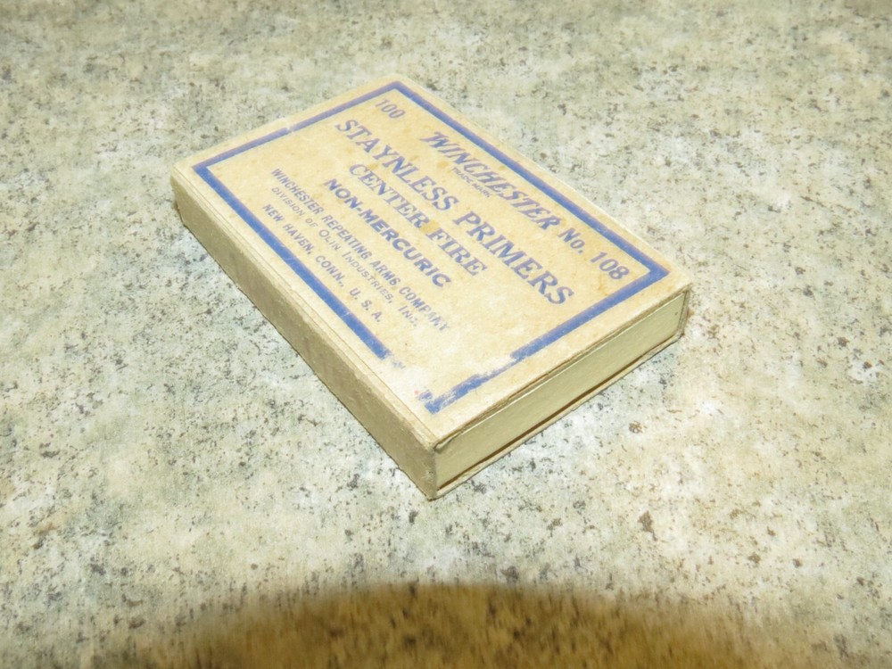 Vintage Winchester No. 108, Primers Empty Box