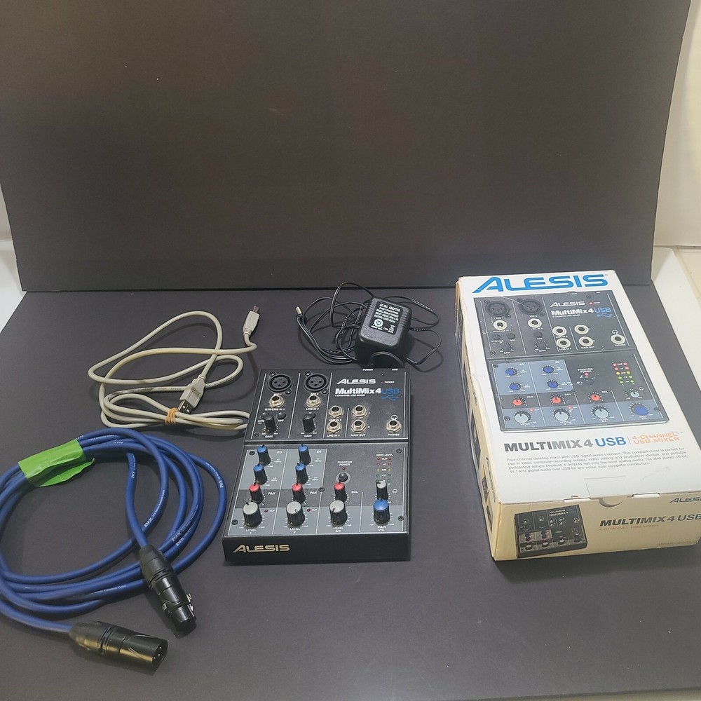 Alesis MultiMix 4 USB 4 Channel Mixer Interface Mic Line Mixing