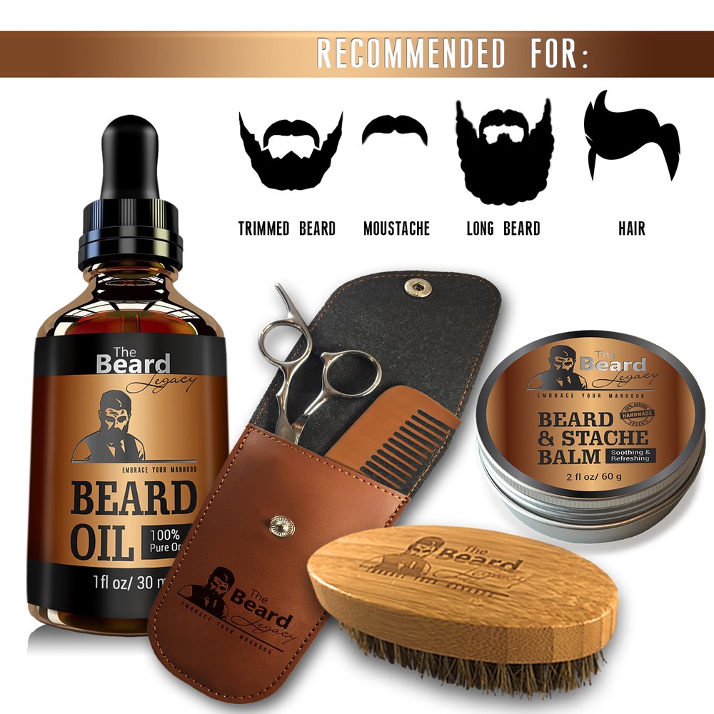 Beard Derma Roller - Beard Oil/Balm - Beard Growth - Beard Brush - Beard Comb