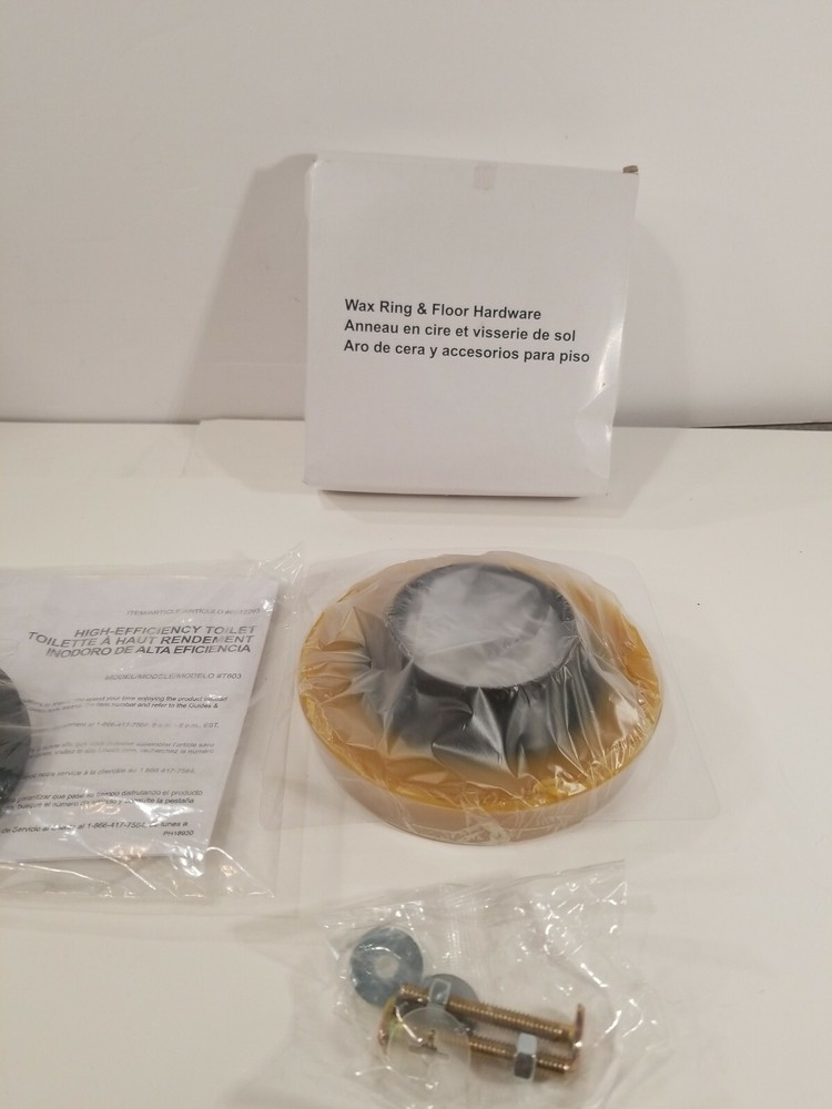 Wax ring & floor hardware AquaSource 0012293 model# T-803 Colby White WaterSense