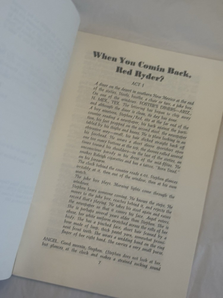 WHEN YOU COMIN BACK, RED RYDER? Mark Medoff - Dramatists Acting Edition SCRIPT
