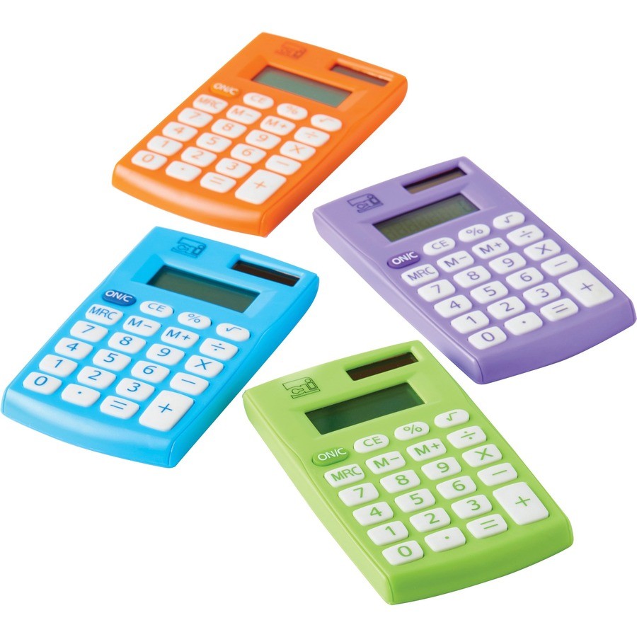 Charles Leonard 39100ST 8-Digit Hand Held Calculator Assorted