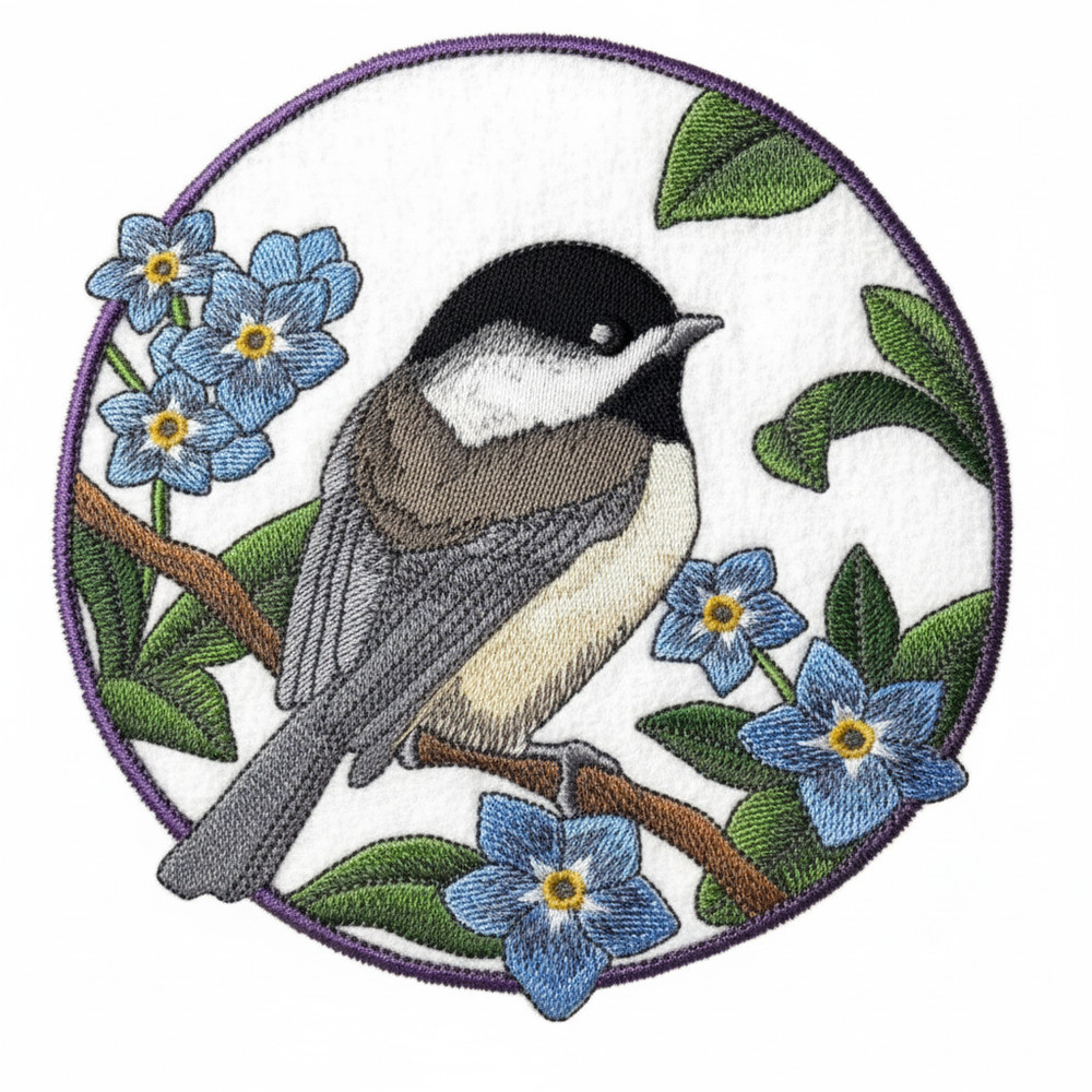 Chickadee Embroidered Patch