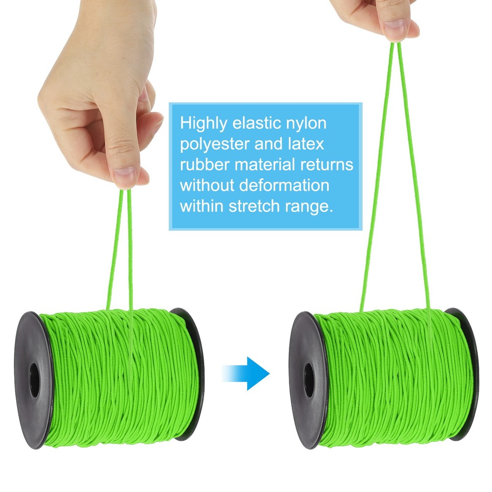 Elastic Cord, 1.5mm Stretchy Elastic String 100 Yards Light Green