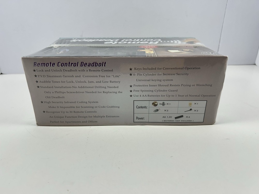 REMOTE CONTROL DEADBOLT Morning Industry Solid Brass KF-01P Sealed