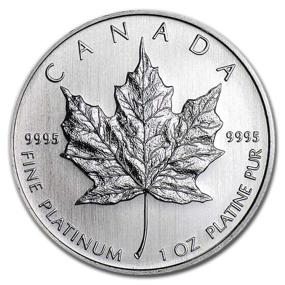 Canada 1 oz Platinum Maple Leaf BU (Random Year)