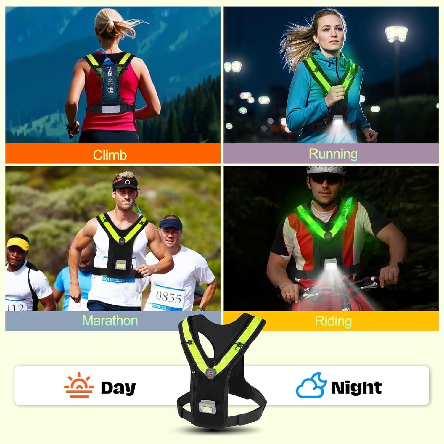 Running Vest for Women Men, Adjustable Hydration Vest Running with Water Bladder