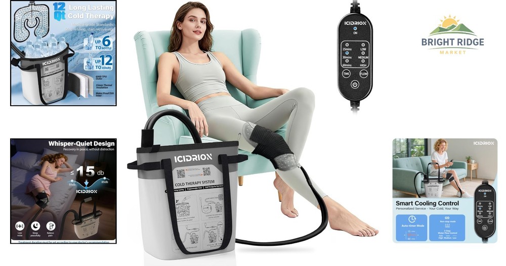 Portable Ice Machine for Post-Surgery Knee Relief, Adjustable Timer & Flow Rates