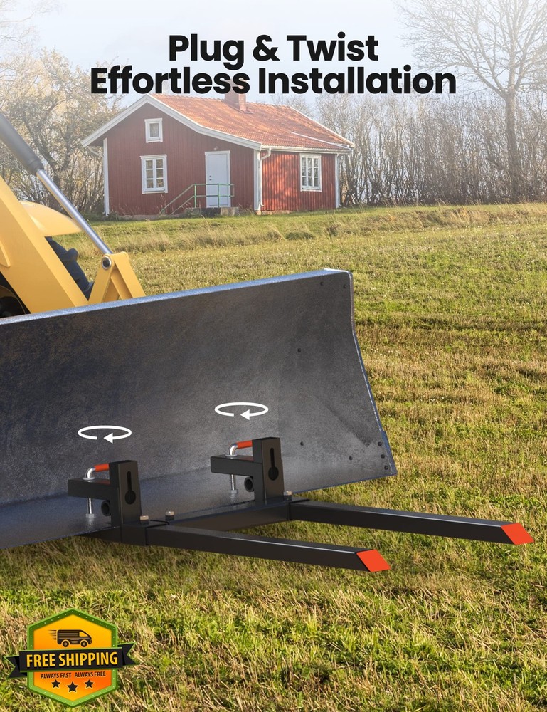 60 Inch Pallet Forks 2000LBS Tractor Skid Steer Loader