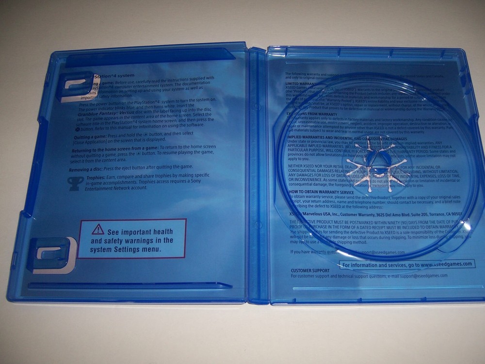 Replacement Authentic Box Case Sony PlayStation 4 PS4 Granblue Fantasy Versus