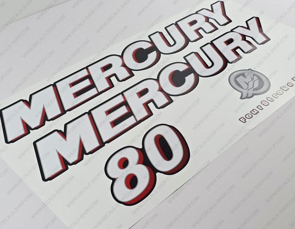 Mercury 80 hp Four Stroke EFI outboard engine decals sticker set
