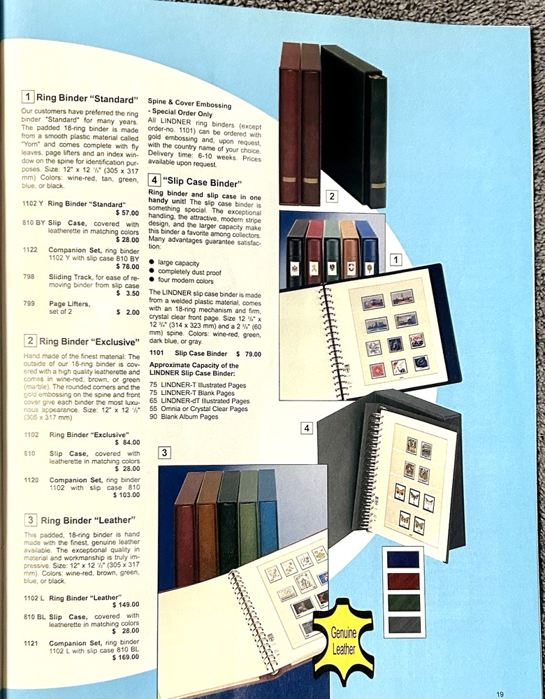 VINTAGE 2002 / 2003 LINDNER STAMP SUPPLIES & ACCESSORIES CATALOG - 60 PAGES