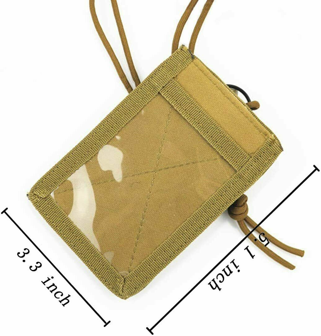 Tactical ID Card Holder Organizer Hook&Loop Patch Badge Holder with Neck Lanyard