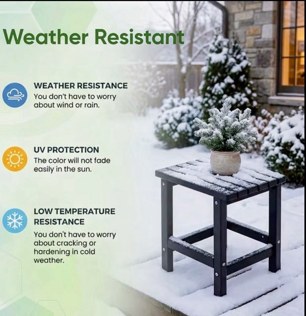 Weather Resistant Outdoor oversized Side Table Brown